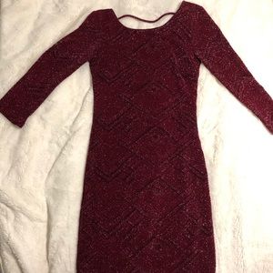 Bodycon Red and Gold Party Dress